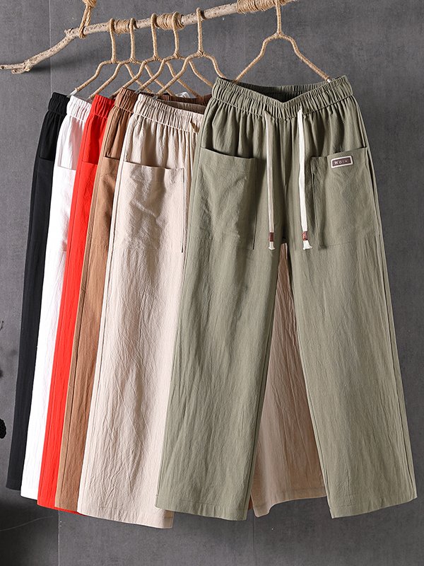 Fashion Plain Loose Long Pants