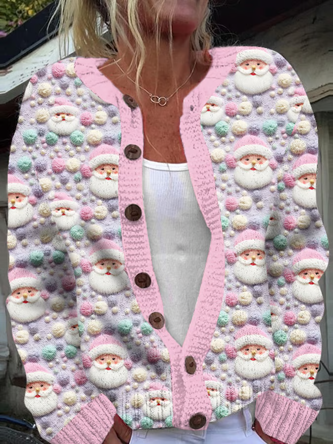 Crew Neck Long Sleeve Color Block Fashion Regular Cardigan