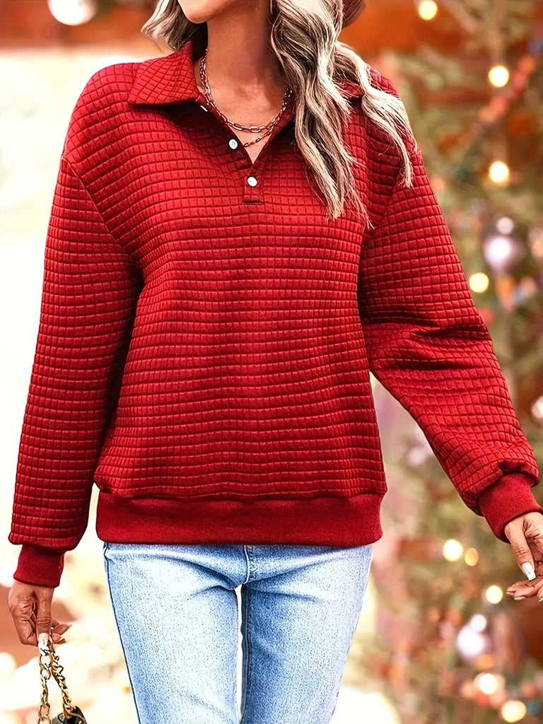 Loose Long Sleeve Shawl Collar Plain Zipper Fashion Regular Sweatshirt