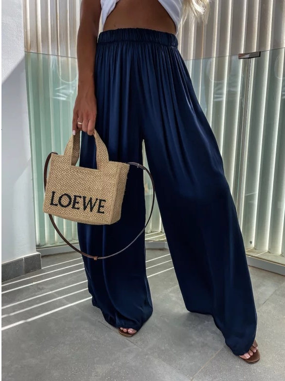 Fashion Plain Loose Long Pants