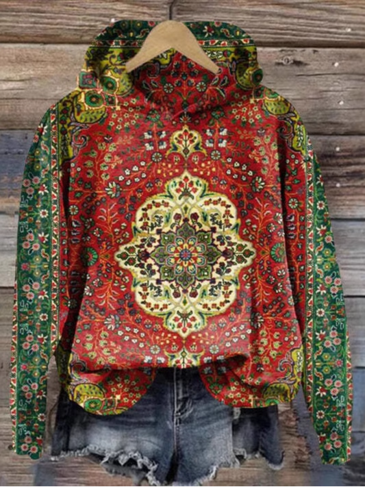 Casual Long Sleeve Hoodie Ethnic Fashion Regular Sweatshirt