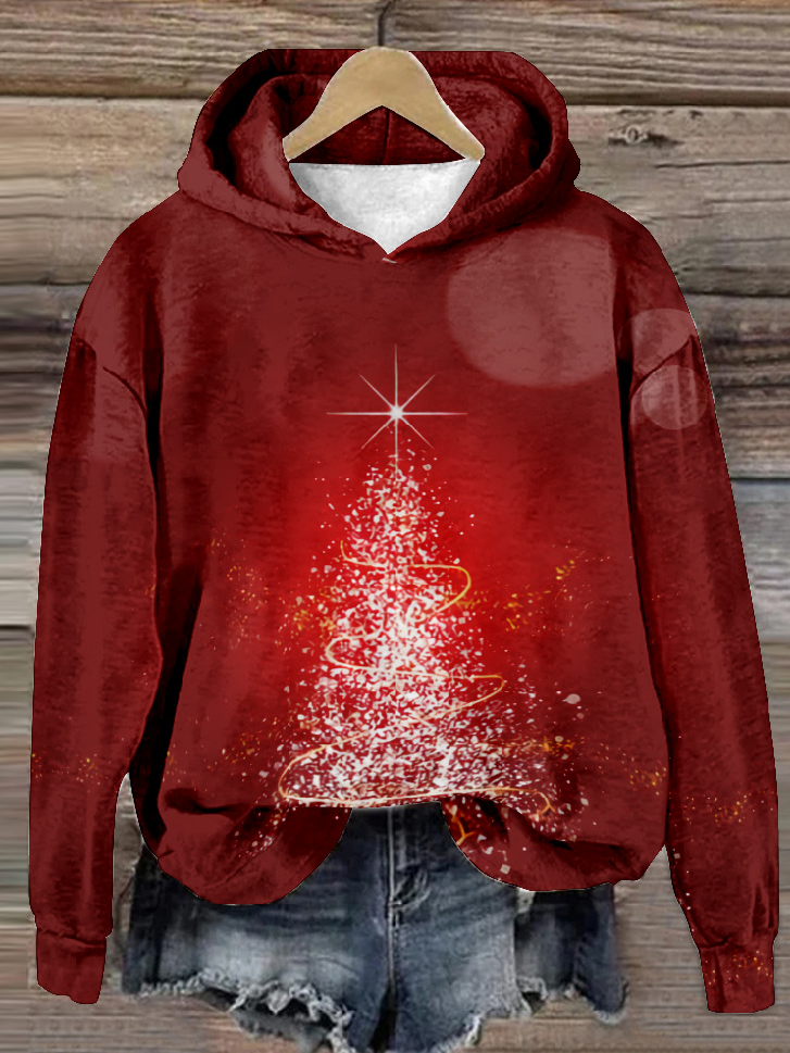 Fashion Long Sleeve Hoodie Christmas Zipper Casual Regular Sweatshirt