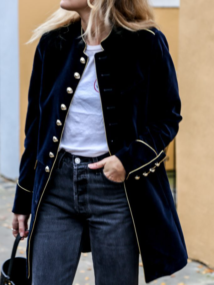 Loose Hoodie Long Sleeve Plain Fashion Regular Jacket