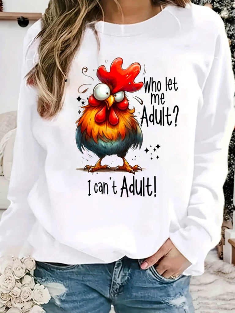 Casual Crew Neck Long Sleeve Turkey Fashion Regular Sweatshirt