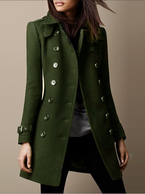 Loose Shawl Collar Long Sleeve Plain Fashion Regular Jacket