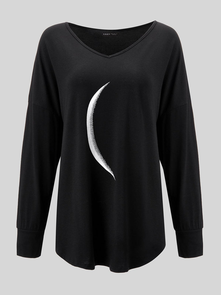 Crew Neck Long Sleeve Plain Fashion Regular Shirt