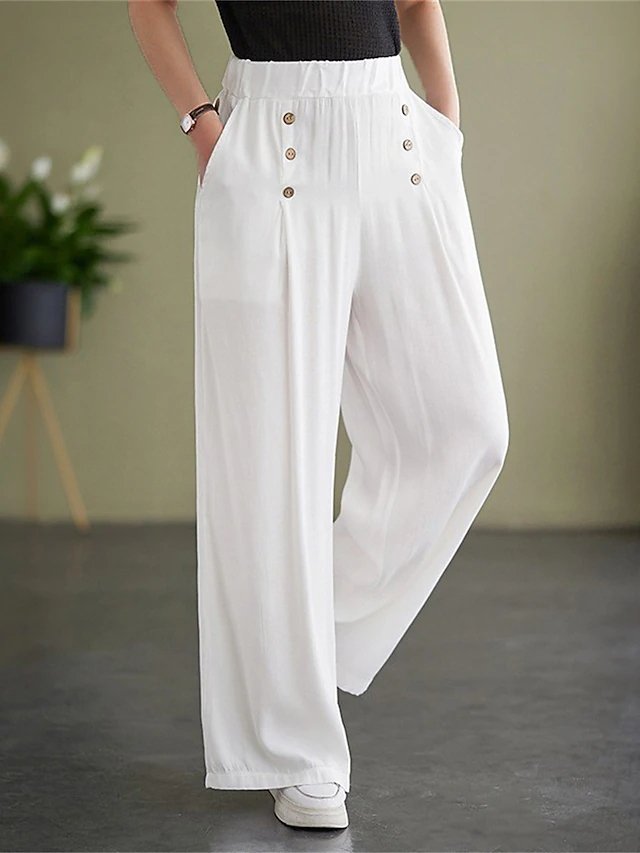 Fashion Plain Loose Long Pants