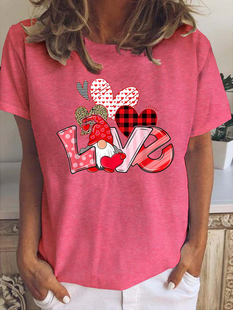 Fashion Short Sleeve Crew Neck Letter Casual Regular T-Shirt