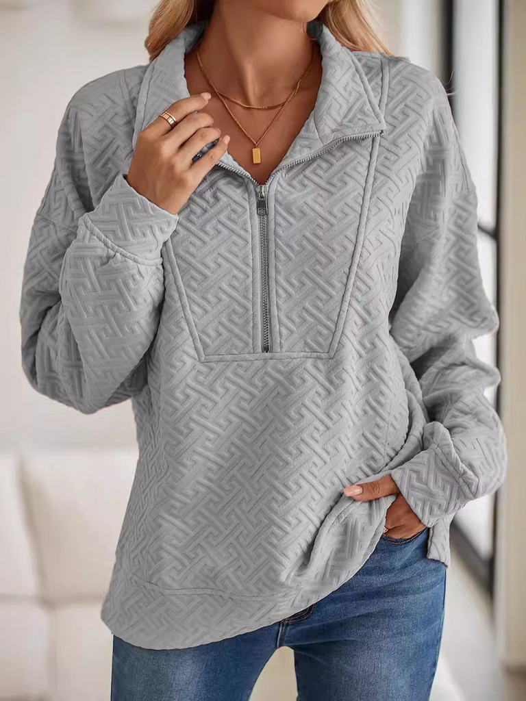 Fashion Long Sleeve Shawl Collar Floral Loose Regular Blouse