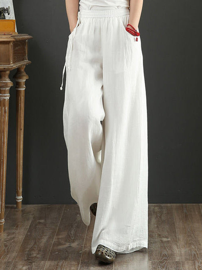 Fashion Plain Loose Long Pants