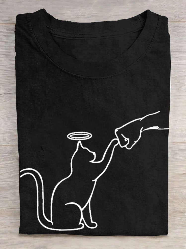 Casual Short Sleeve Crew Neck Dog Fashion Regular T-Shirt