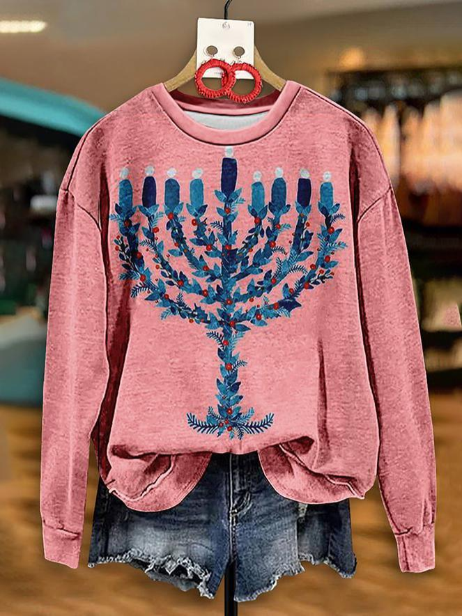 Fashion Crew Neck Long Sleeve Geometric Casual Regular Sweatshirt