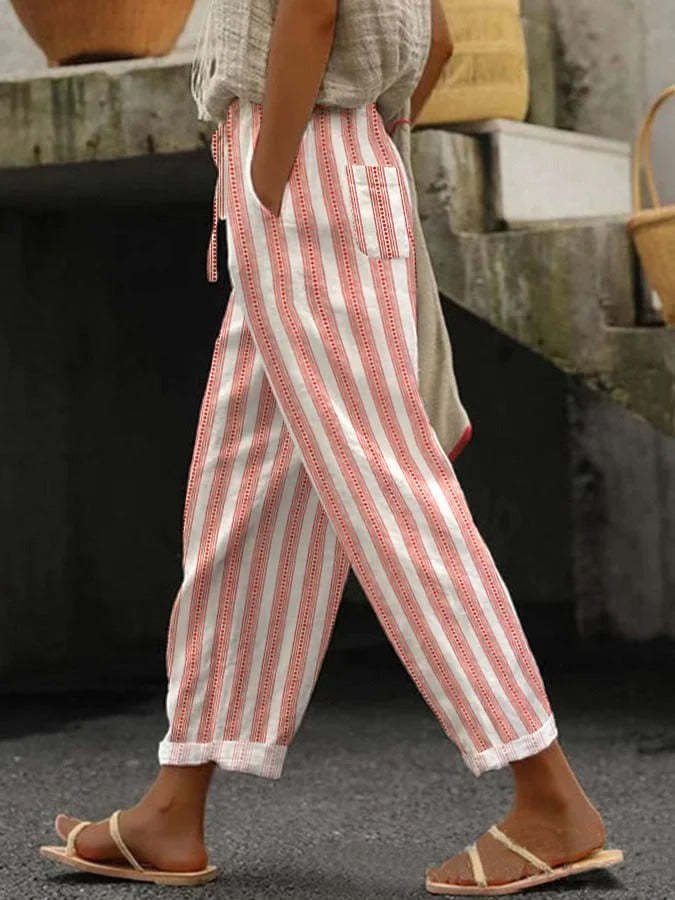 Fashion Striped Loose Long Pants