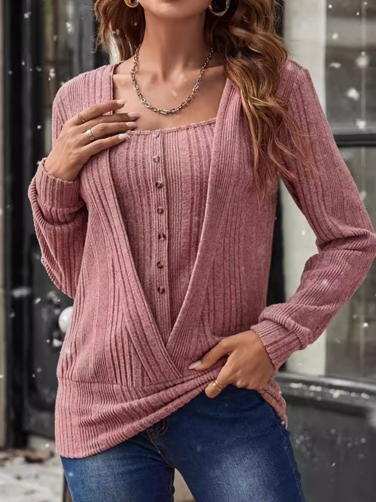 Loose Long Sleeve Plain Fashion Regular Blouse