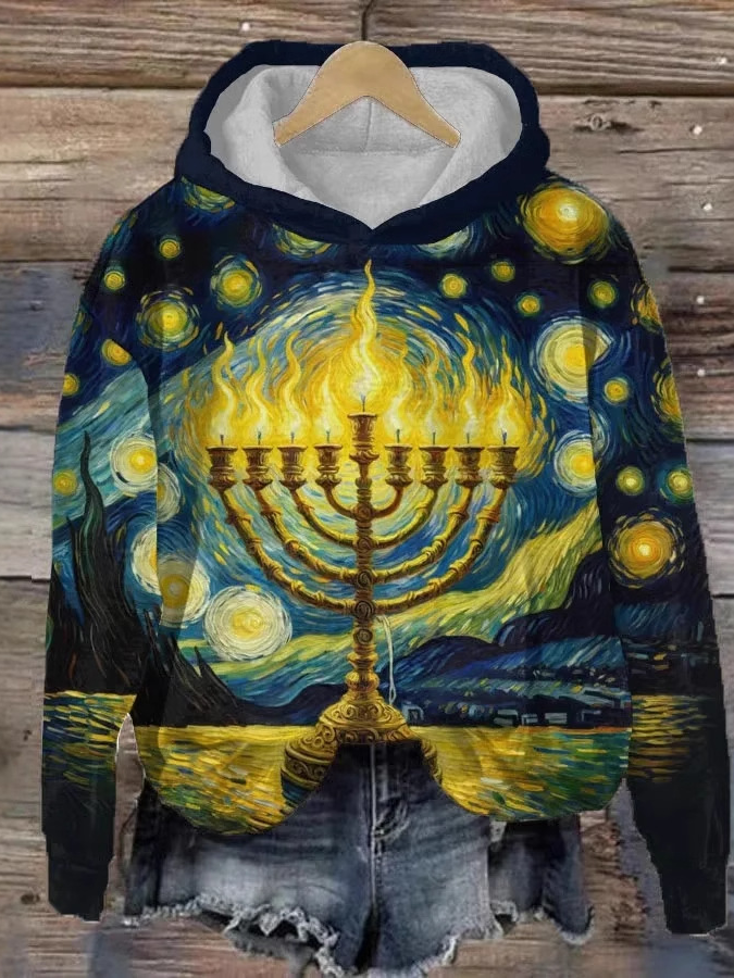 Fashion Long Sleeve Hoodie Geometric Casual Regular Sweatshirt