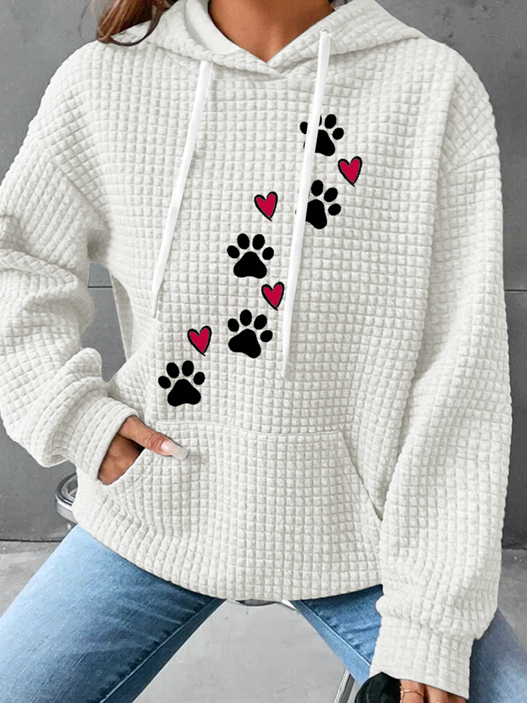 Simple Long Sleeve Hoodie Dog Fashion Regular Hoodie