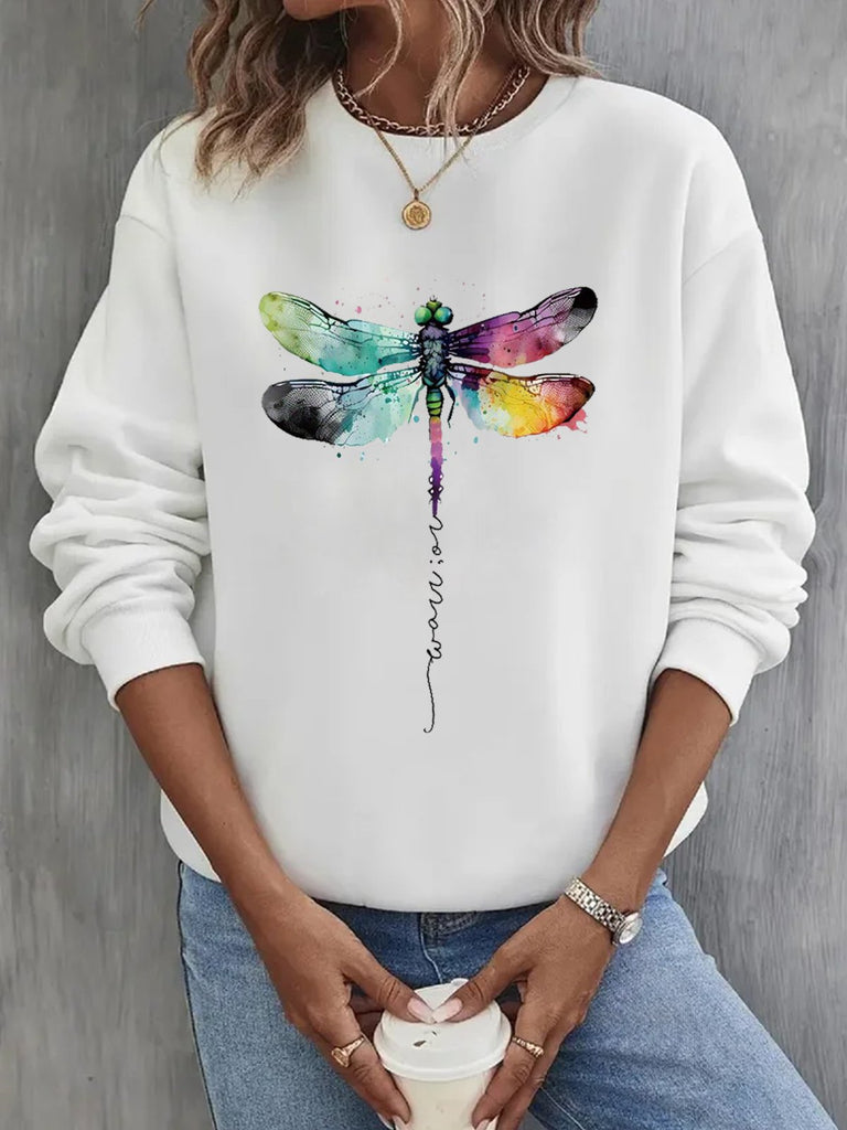Fashion Crew Neck Long Sleeve Text Letters Casual Regular Sweatshirt