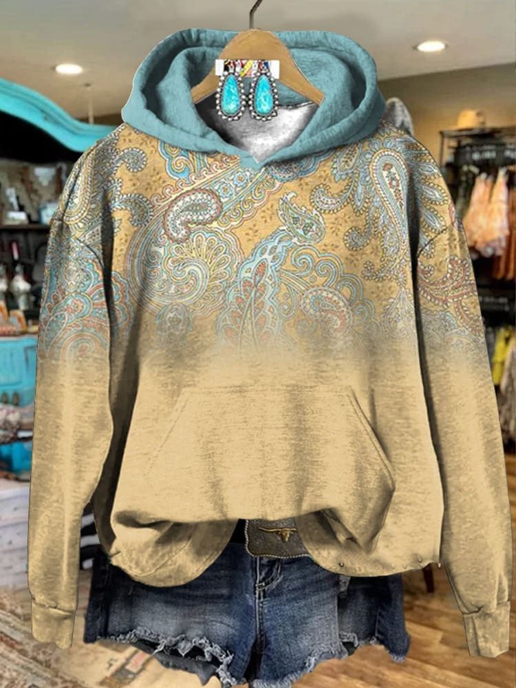 Casual Long Sleeve Hoodie Ethnic Fashion Regular Sweatshirt