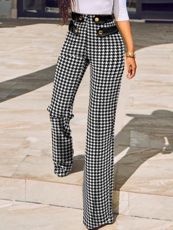 Fashion Plaid Loose Long Pants