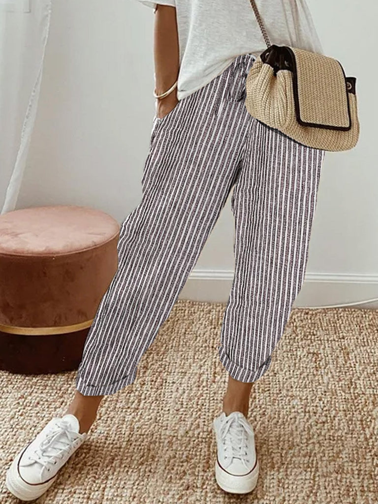 Fashion Striped Loose Long Pants