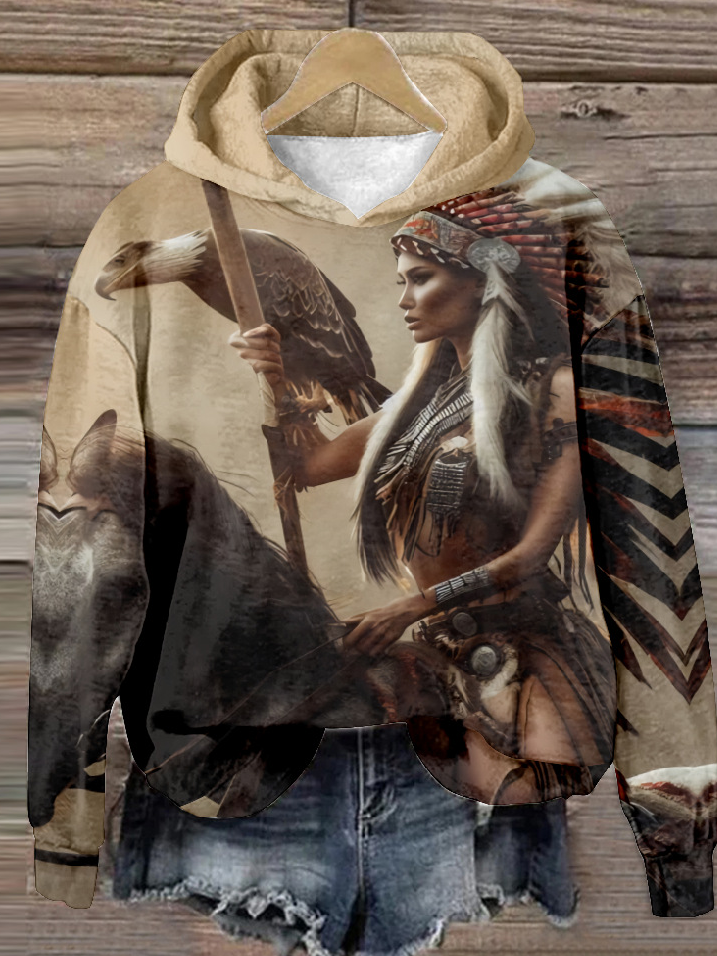 Fashion Long Sleeve Hoodie Ethnic Casual Regular Sweatshirt