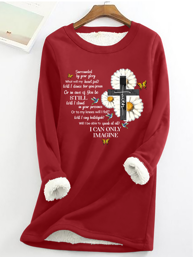 Crew Neck Long Sleeve Text Letters Casual Regular Sweatshirt