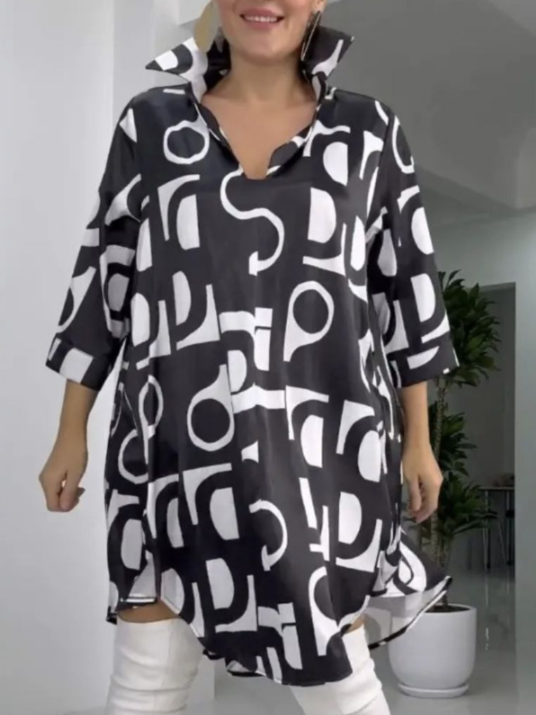 Loose Long Sleeve Floral Fashion Regular Blouse