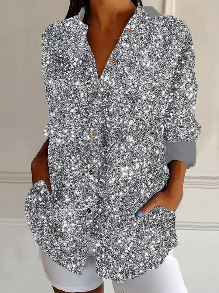 Loose Long Sleeve Shirt Collar Abstract Fashion Regular Shirt