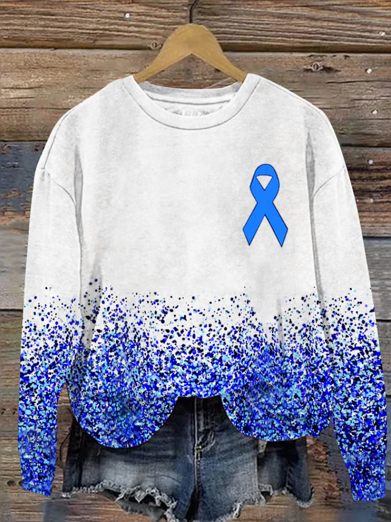 Crew Neck Long Sleeve Text Letters Casual Regular Sweatshirt