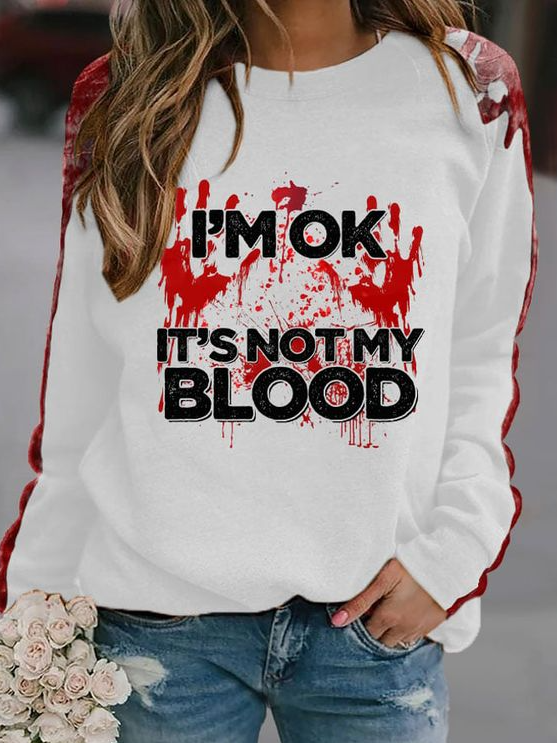 Fashion Crew Neck Long Sleeve Halloween Casual Regular Sweatshirt