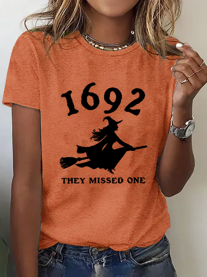 Short Sleeve Crew Neck Letter Pattern Casual Regular T-Shirt
