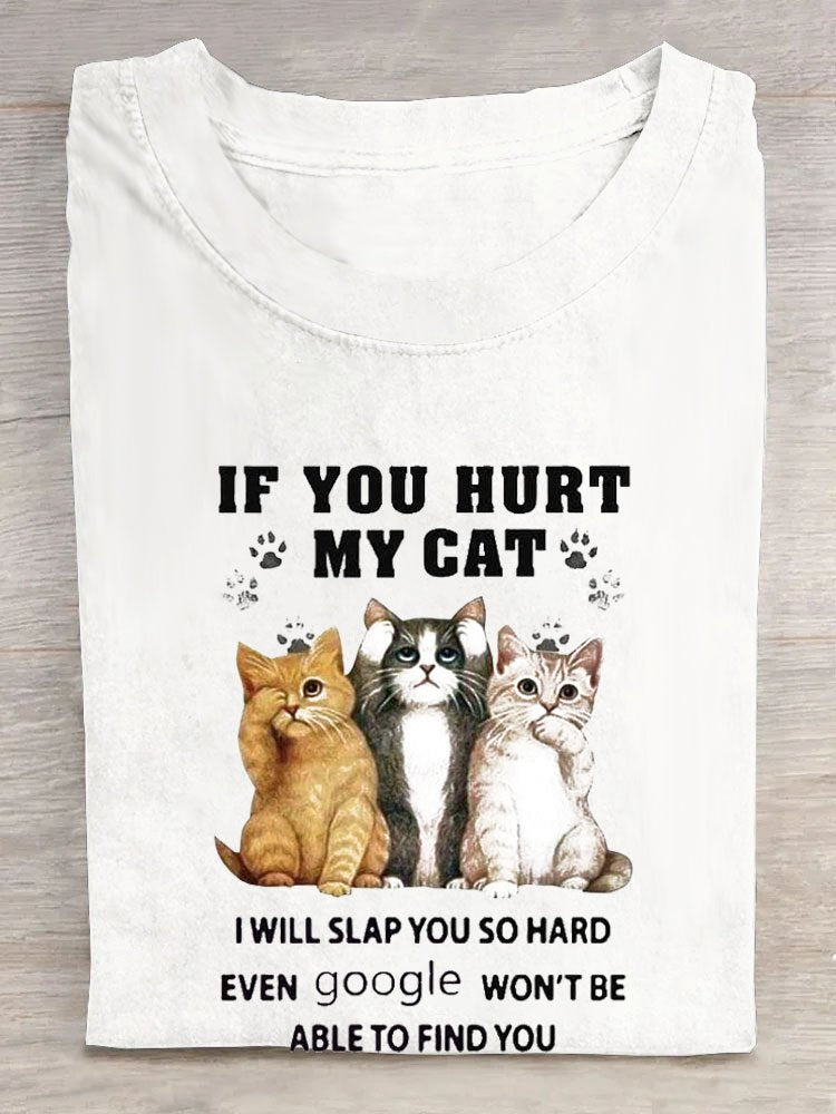 Fashion Short Sleeve Crew Neck Text Letters Loose Regular T-Shirt