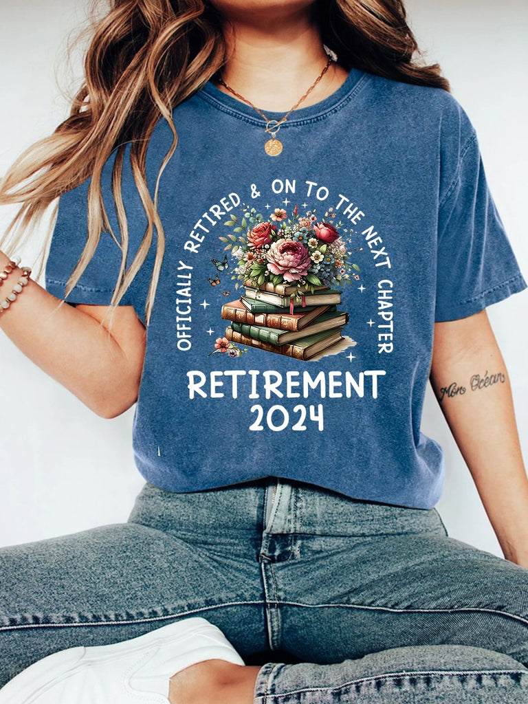 Fashion Short Sleeve Crew Neck Floral Casual Regular T-Shirt