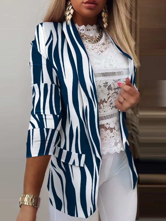 Loose Long Sleeve Geometric Fashion Regular Blazers