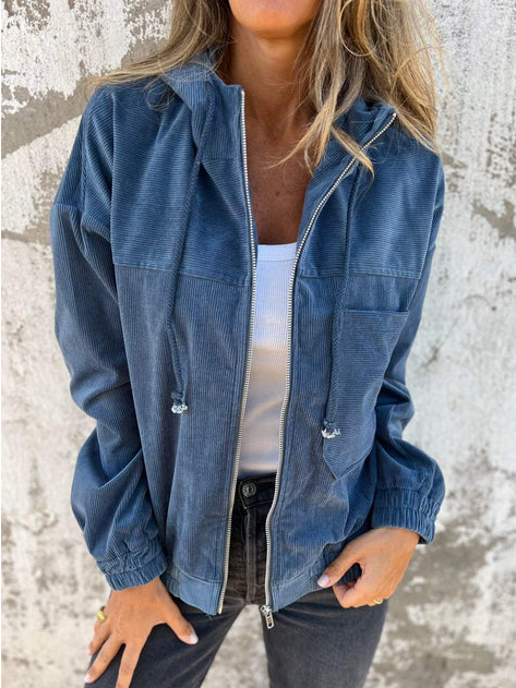 Hoodie Long Sleeve Plain Zipper Fashion Regular Jacket
