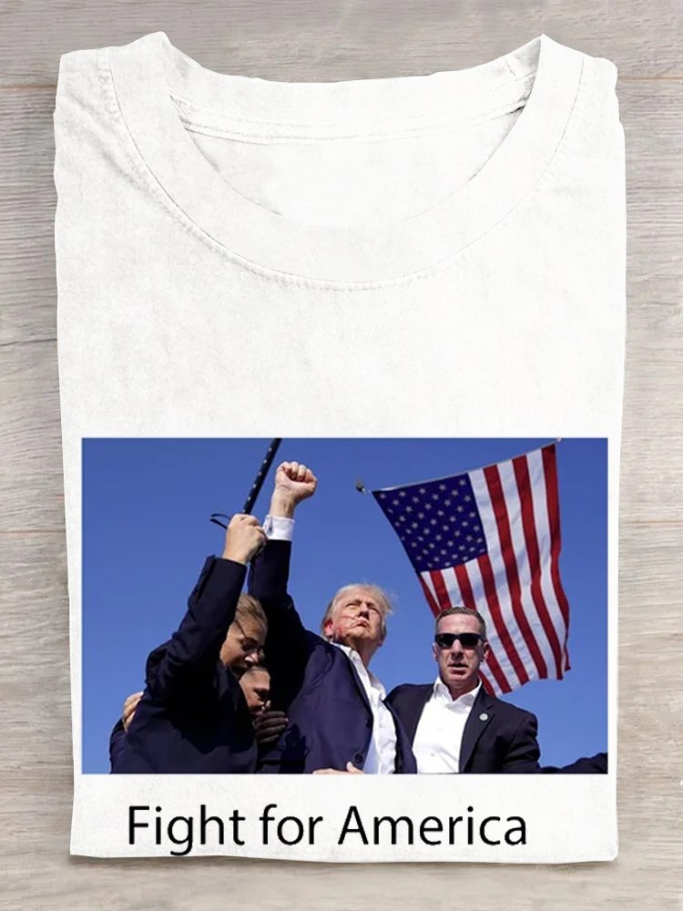 Casual Short Sleeve Crew Neck Figure Fashion Regular T-Shirt