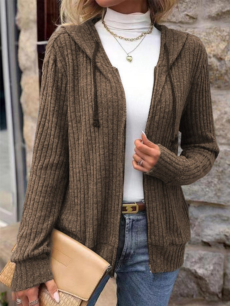 Loose Hoodie Long Sleeve Plain Fashion Regular Jacket