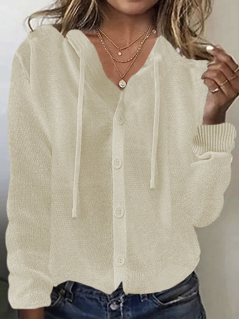 Fashion Long Sleeve Hoodie Plain Loose Regular Sweater