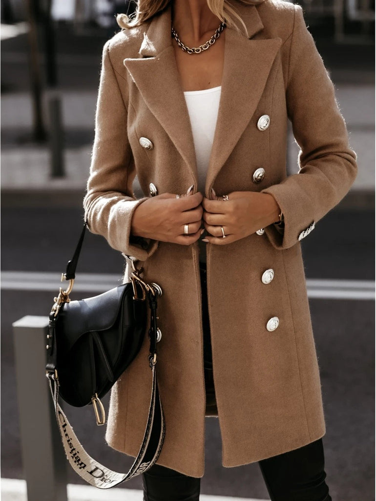 Loose Shawl Collar Long Sleeve Plain Fashion Regular Jacket