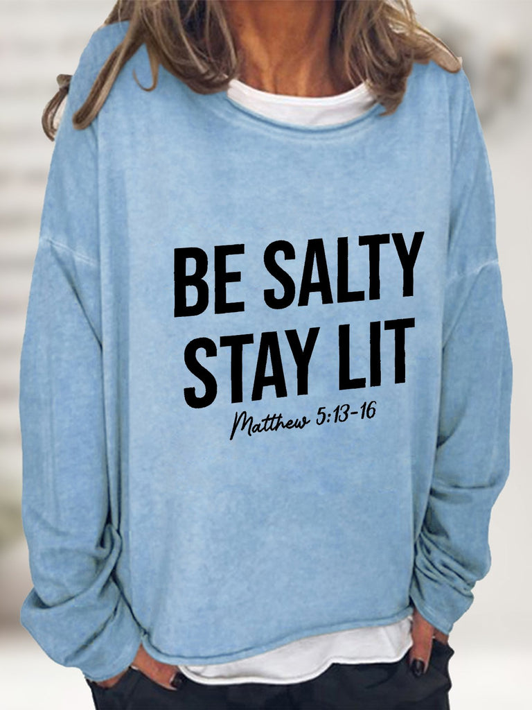 Casual Crew Neck Long Sleeve Text Letters Fashion Regular Sweatshirt