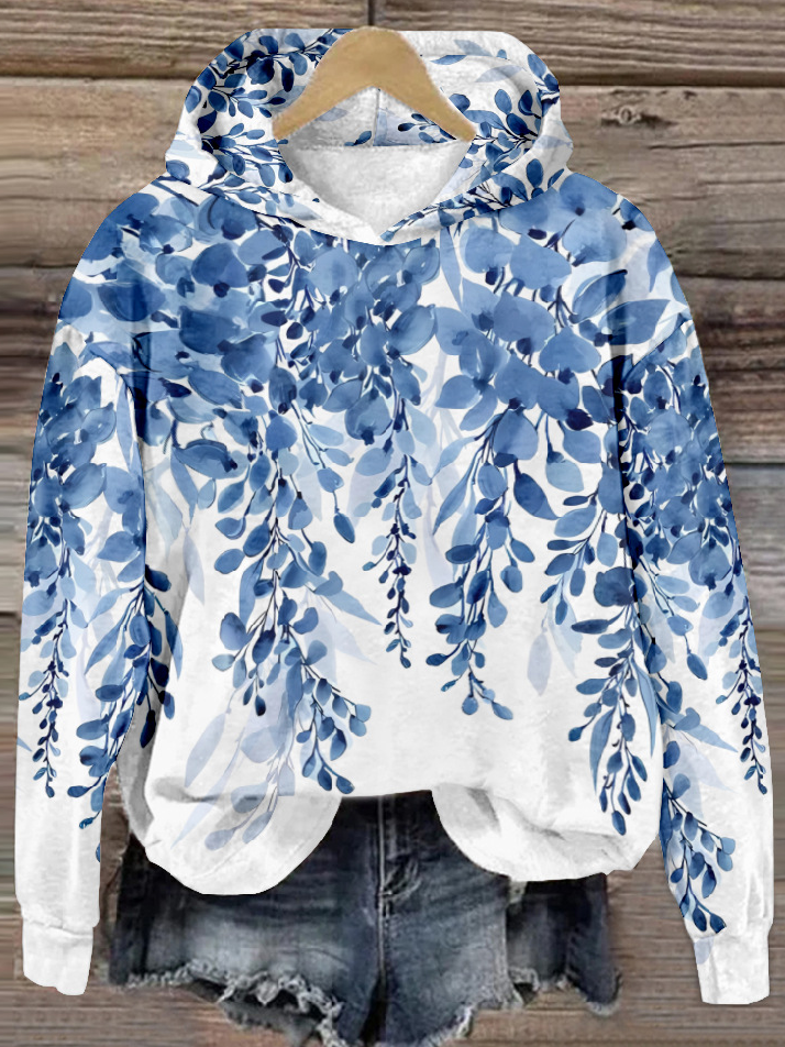 Fashion Long Sleeve Hoodie Floral Casual Regular Sweatshirt