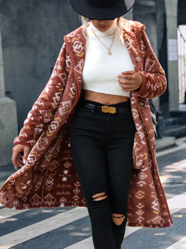 Loose Long Sleeve Ethnic Fashion Regular Jacket
