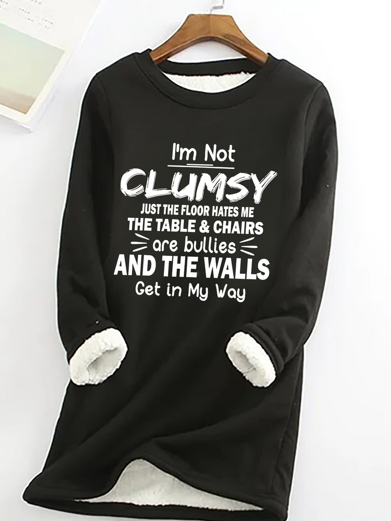 Crew Neck Long Sleeve Text Letters Casual Regular Sweatshirt
