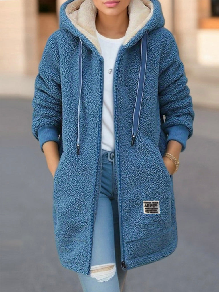 Loose Hoodie Long Sleeve Plain Fashion Regular Coat