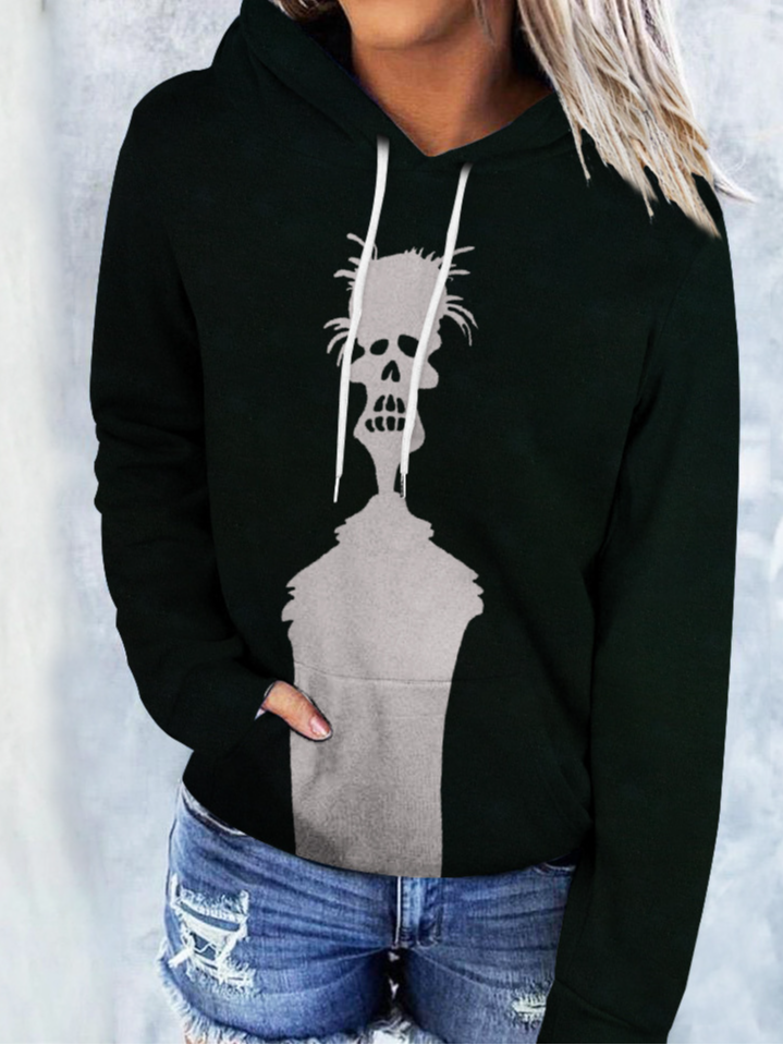 Fashion Long Sleeve Hoodie Halloween Casual Regular Sweatshirt