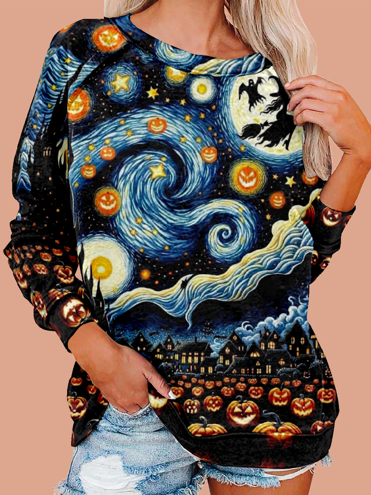 Casual Long Sleeve Hoodie Halloween Zipper Fashion Regular Sweatshirt