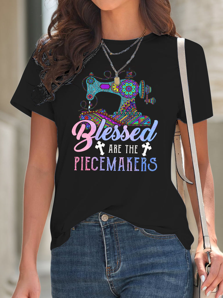 Loose Short Sleeve Crew Neck Letter Pattern Fashion Regular T-Shirt
