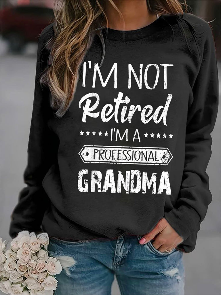 Casual Crew Neck Long Sleeve Text Letters Fashion Regular Sweatshirt