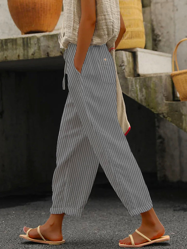 Fashion Striped Loose Long Pants