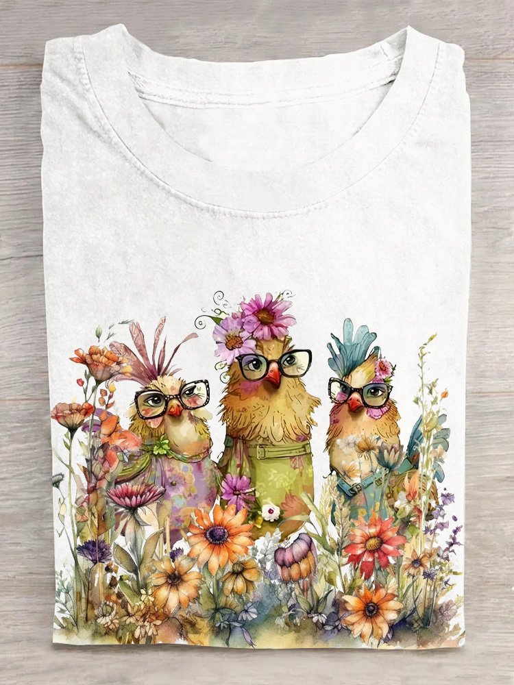 Loose Short Sleeve Crew Neck Turkey Fashion Regular T-Shirt